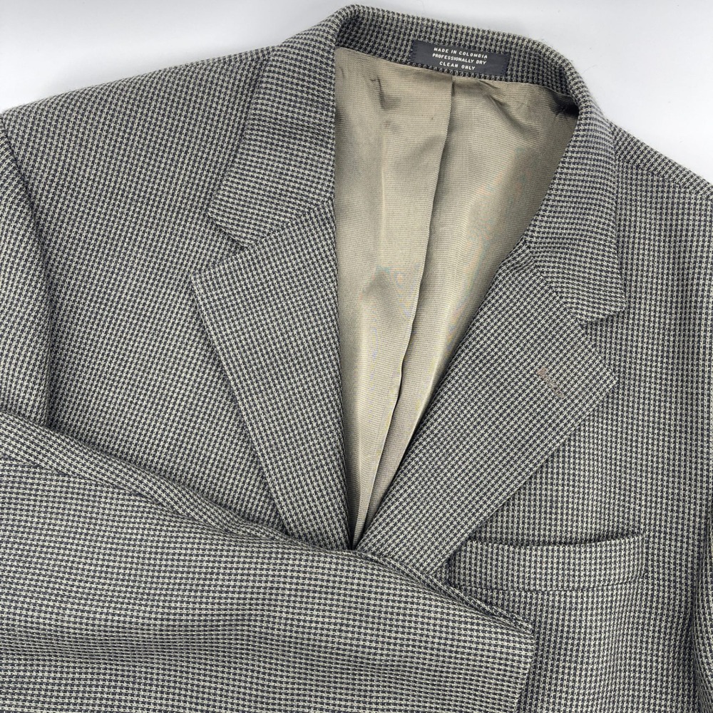Oscar de‎ la Renta 42R Mens Wool Houndstooth Blazer Sport Coat Jacket